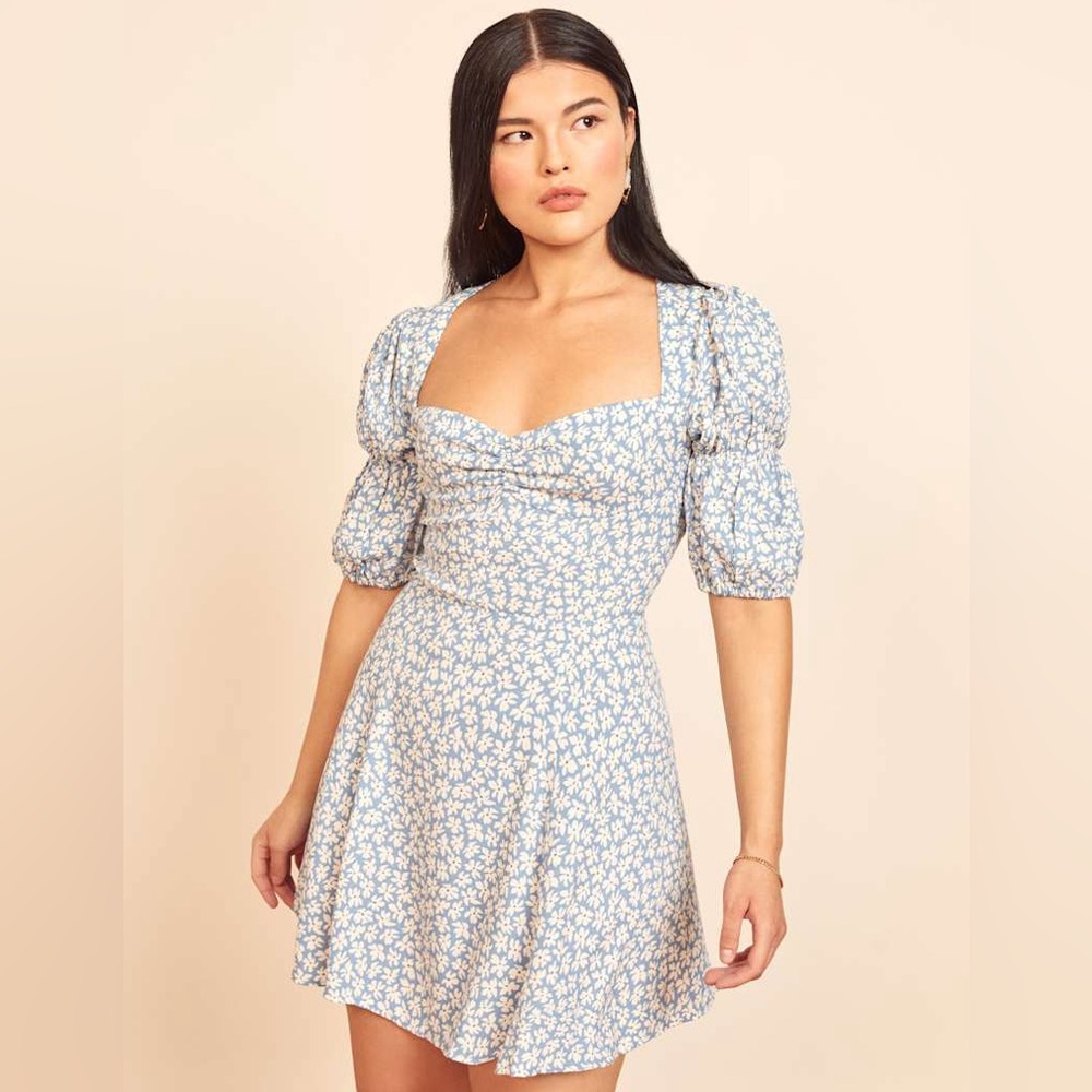 Reformation Cirrus Dress in Blue Hawaii - Size 10